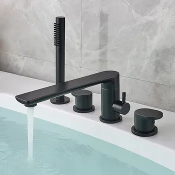 Vodovodní baterie Dvouuchytová vanová a sprchová baterie na okraj vany KWG new, stříbrná