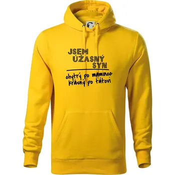 Pánská mikina Jsem úžasný syn - Mikina pánská Cape s kapucí - XL ( Žlutá )
