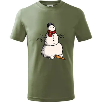 Chlapecké tričko Sněhulák se spadlým nosem - Tričko dětské bavlněné - 146 cm/10 let ( Khaki )