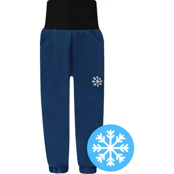 Chlapecké kalhoty V-Mart, Zimní tmavě modré softshellové kalhoty (s beránkem) 134