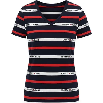 Dámské tričko Tommy Hilfiger Dámské Tričko pruhované Stripe s krátkým rukávem