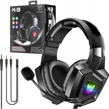 Sluchátka SLUCHÁTKA SLUCHÁTKA S MIKROFONEM RGB LED PODSVÍCENÍ POHODLNÁ