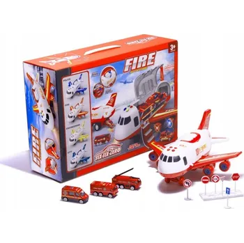 autíčko Transportér letadlo s hasičskými auty 3v1
