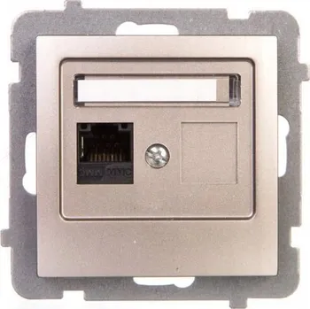 Elektrická zásuvka Internetová zásuvka nástěnná Ospel stříbrná