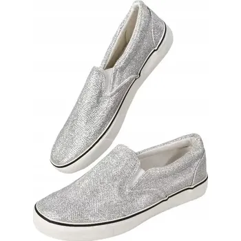 Dámské tenisky Klasické tenisky, nazouvací plátěnky (slip-on) se třpytkami 37