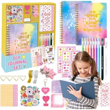 Výtvarná sada Kreativní sada pro dívku, 54 ks – notes, samolepky, tenkopisy