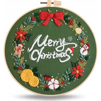 kreativní sada Vánoční Sada pro Vyšívání - Rám, Bavlnky, Vánoční Motivy