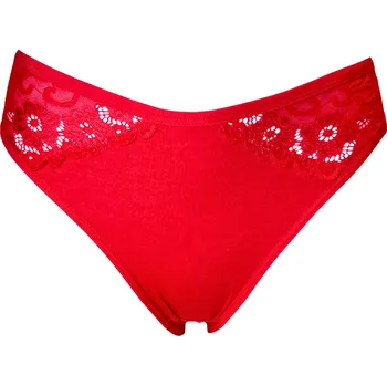 Dámské spodní prádlo Dámské bavlněné kalhotky červené 8944 Velikost: L