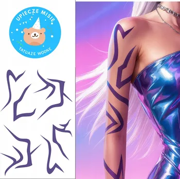 Tetování VELKÉ TETOVÁNÍ PRO CHARAKTERIZACI XXL HUNTRIX RUMI LOVKYNĚ DÉMONŮ NA HALLOWEEN