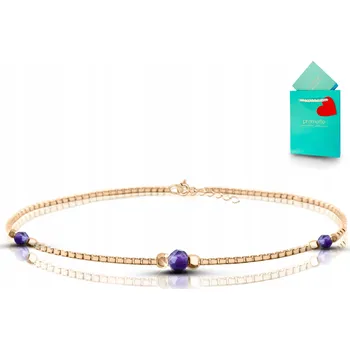 Náramek Ametystový náramek s ametystem, přírodní kameny, pozlacené stříbro
