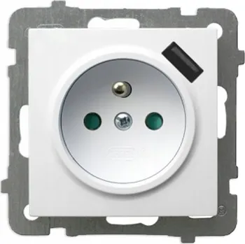 Elektrická zásuvka Elektrická Zásuvka USB nástěnná Ospel bílá GP-1GZPUSB/m/00