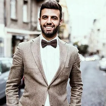 Motýlek Muška motýlek hnědá pánská hladká + výstupek