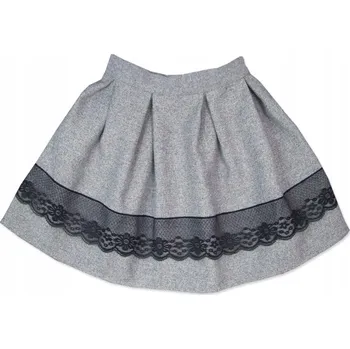 Dámská sukně 122 Vánoční Sukně ŠEDÁ sukýnka s černou KRAJKOU BS216 PL