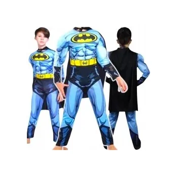 Karnevalový kostým KOSTÝM PRO CHLAPCE PŘEVLEK BATMAN PLÁŠŤ TLUSTÝ SE SVALY vel. 122-128