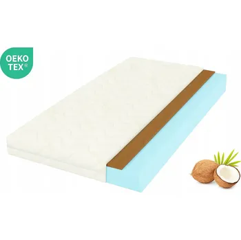 Matrace Matrace pěnová HR KOKOS 75x175 Bílá Vysoce elastická Antibakteriální