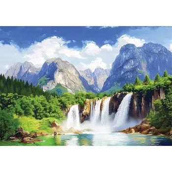 Fototapeta FOTOTAPETA 3D VODOPÁD HORY LES PŘÍRODA NA ZEĎ LOŽNICE OBÝVACÍ POKOJ 150x105