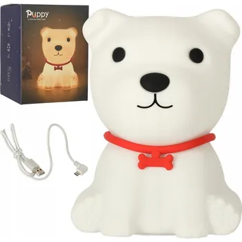 Lampička Noční lampa silikonová bílá pejsek kvalitní provedení