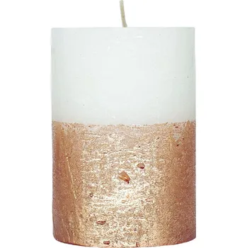 ARÔME Rustikální svíčka 7x10cm Metalická barva Bílá/Zlatá