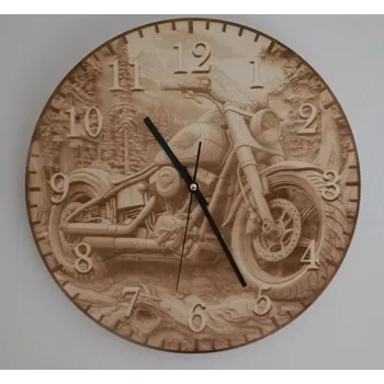 Hodiny Dřevěné hodiny malované - Harley