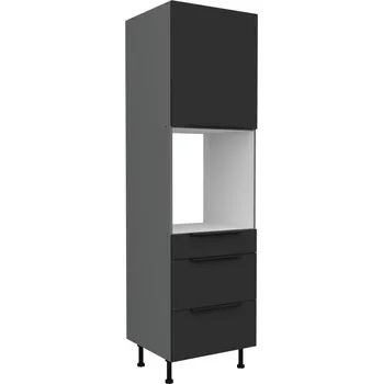 Kuchyňská skříňka Skříň na vestavnou troubu ve výšce se šuplíky, šíře 60 cm Černá