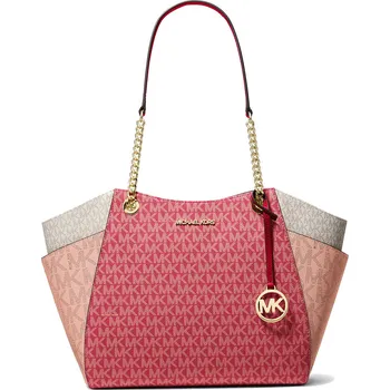 Kabelka Michael Kors Jet Set Large Color-Block Signature Logo Tote Bag Cherry Multi