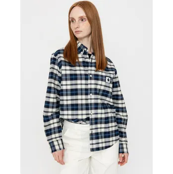 Dámská košile Carhartt WIP Tarbell (tarbell check/dark navy/white) S, bílá