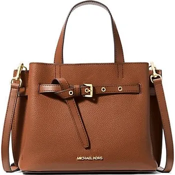 Michael Kors kožená kabelka Emilia small satchel hnědá + doprava zdarma