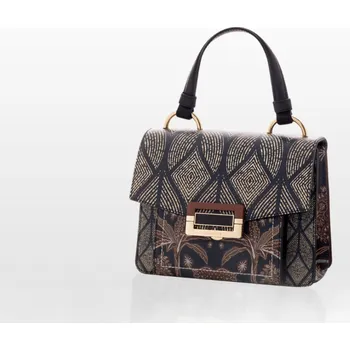 Kabelka CROMIA MISS ROYAL kožená kabelka – mandlová-hnědá-zlatá