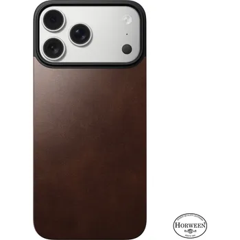 Pouzdro na mobilní telefon Nomad Magnetic Leather Back Rustic Brown (Horween) Magsafe iPhone 17 Pro NM014407858