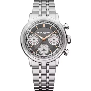 Hodinky Raymond Weil - 7765-ST-60651 - Tri-Compax Chronograf - 39 mm - antracite dial