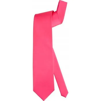 Kravata RŮŽOVÁ SATÉNOVÁ KRAVATA NEONOVÁ NA PLES PÁRTY