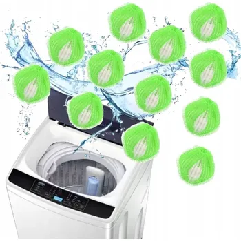 Koule do sušičky Prací koule proti žmolkům do pračky na srst a vlasy opakovaně použitelné zelené 12 ks