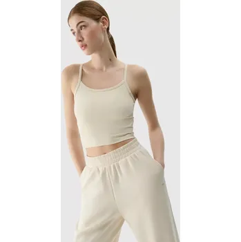 4F dámský top na ramínkách 4FWSS25TSLEF127 béžový (XS) (XS, béžová)