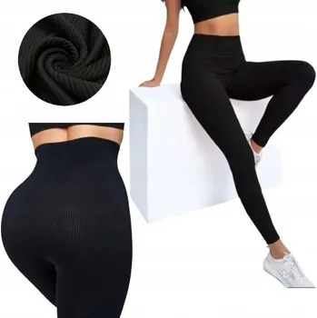 Dámské legíny BAMBUSOVÉ PRUHOVANÉ LEGÍNY S VYSOKÝM PASEM, DLOUHÉ, TVARUJÍCÍ POSTAVU, VELIKOST L/XL