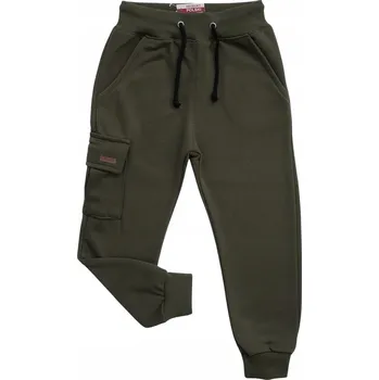 Chlapecké teplákové bojovky s kapsami, khaki barva, bavlna Revaj 116 PL