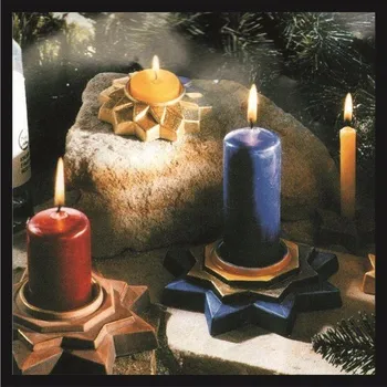 Vánoční dekorace TŘI SVÍCNY HVĚZDY VÁNOČNÍ ODLEVY SÁDROVÉ SÁDRA