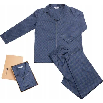 Pánské pyžamo Klasické pánské pyžamo RE-910 C10 Tmavě modré 100% bavlna - S