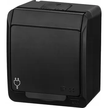 Elektrická zásuvka Jednopólový vypínač Elektro-Plast Nasielsk Hermes ŁNT černý