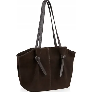 Kabelka Betlewski shopper kabelka z pravé semišové kůže hnědá