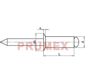 Nýt Trhací nýt zápustná hlava AL/ST 2,4x6