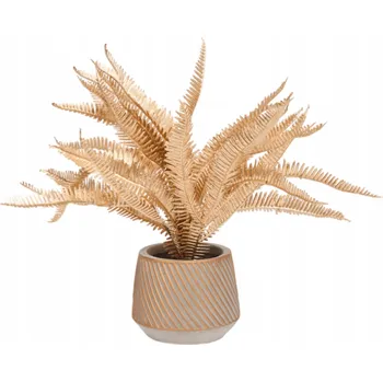 umělá květina Zlatá rostlina v keramickém květináči 25 cm KAPRADÍ