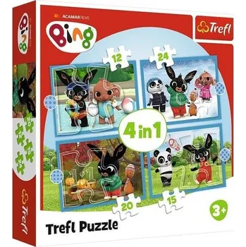 Puzzle Puzzle 4v1 Veselé puzzle Bing pro děti 3+ Trefl