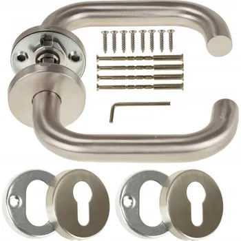 Dveřní kování Vnější klika Km Express stříbrná nerezová ocel univerzální