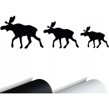 Samolepicí dekorace na vozidlo Fóliová NÁLEPKA na auto - LOS / LOSI - Rodina losů, stádo - 20x6 cm