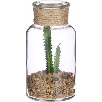 umělá květina Umělý květ SUKULENT ve skle 12,5 cm