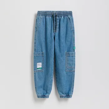 Chlapecké kalhoty Reserved - Džíny jogger super soft - modrá - 002FO-55J - 002FO-55J-140