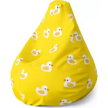 Sedací pytel Sablio Sedací vak Pear Bílé kachničky - 140 x 100 x 25 cm