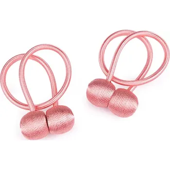 Příslušenství pro záclonu a závěs Sablio Dekorační úvaz na závěsy s magnetem - růžová