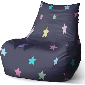 Sedací pytel Sablio Sedací vak Bean Hvězdy na modré - 100 x 90 x 45 cm