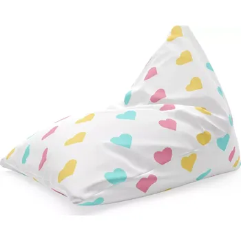 Sedací pytel Sablio Sedací vak Triangl Tříbarevná srdíčka: 120 x 100 x 100 cm